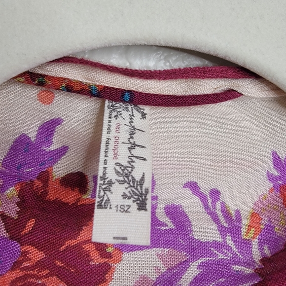 Free People Intimately Floral Tassel Kimono Caftan Cardigan One Size - Picture 2 of 6